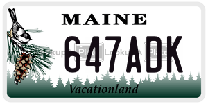 647ADK  license plate in ME