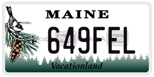 649FEL  license plate in ME