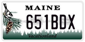 651BDX license plate in Maine