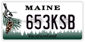 653KSB  license plate in ME