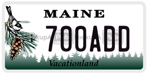 700ADD  license plate in ME