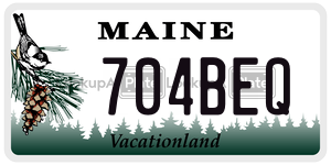 704BEQ license plate in Maine