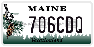 706CDQ  license plate in ME