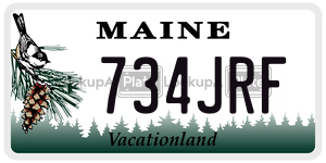 734JRF license plate in Maine