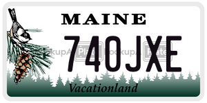 740JXE license plate in Maine