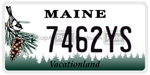 7462YS license plate in Maine