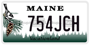 754JCH  license plate in ME
