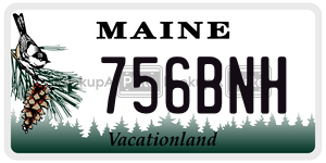 756BNH license plate in Maine