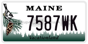 7587WK license plate in Maine