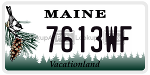 7613WF license plate in Maine
