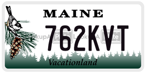 762KVT  license plate in ME