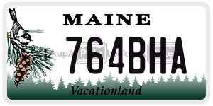 764BHA  license plate in ME