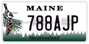 788AJP  license plate in ME