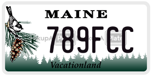 789FCC  license plate in ME