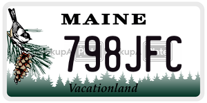 798JFC license plate in Maine
