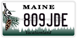 809JDE license plate in Maine