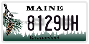 8129UH  license plate in ME