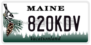 820KDV license plate in Maine