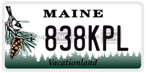 838KPL  license plate in ME