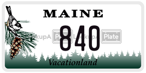 840  license plate in ME