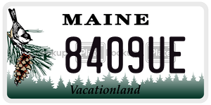 8409UE license plate in Maine