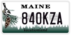 840KZA  license plate in ME