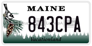 843CPA license plate in Maine