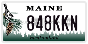 848KKN  license plate in ME