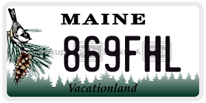 869FHL  license plate in ME
