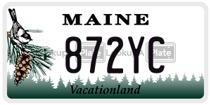 872YC  license plate in ME