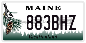 883BHZ  license plate in ME