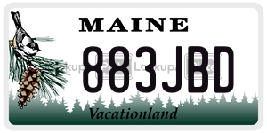 883JBD  license plate in ME