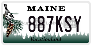 887KSY  license plate in ME
