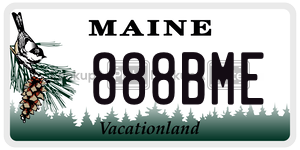 888BME license plate in Maine
