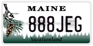 888JEG license plate in Maine
