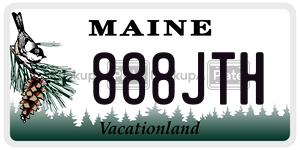 888JTH license plate in Maine