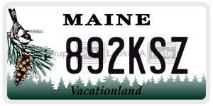 892KSZ  license plate in ME