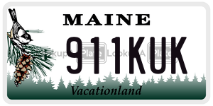 911KUK  license plate in ME