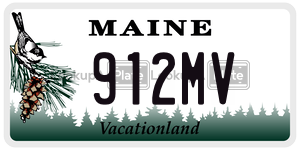 912MV  license plate in ME
