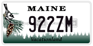 922ZM license plate in Maine