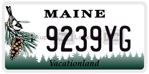 9239YG license plate in Maine