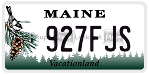 927FJS license plate in Maine