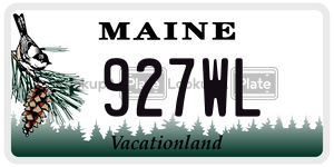 927WL license plate in Maine