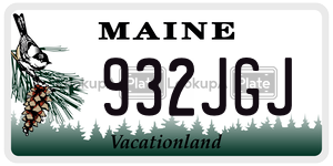 932JGJ license plate in Maine