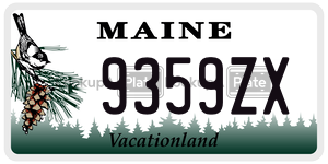 9359ZX license plate in Maine