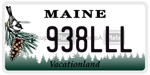 938LLL  license plate in ME