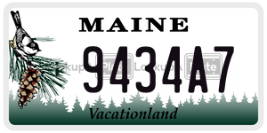 9434A7 license plate in Maine