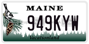 949KYW  license plate in ME