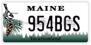 954BGS  license plate in ME