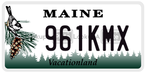 961KMX  license plate in ME